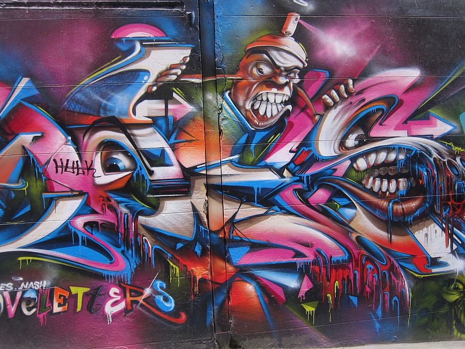 pink, blue, wall artwork, pink and blue, blue wall, artwork, graffiti, mural, melbourne, wall