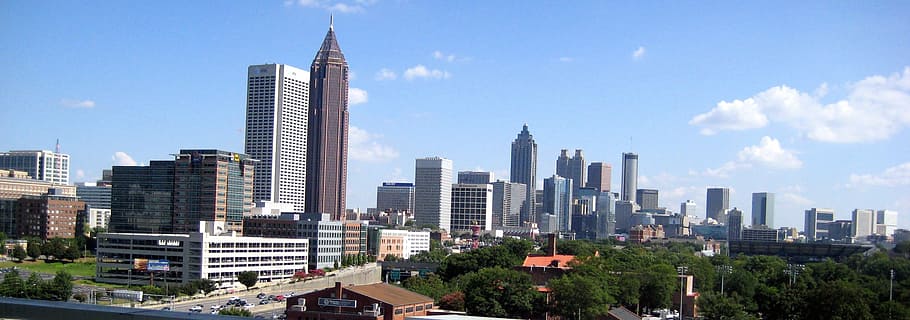 cityscapes at daytime, Atlanta, Downtown, Midtown, Skyline, cityscape, georgia, skyscrapers, metropolitan, metropolis