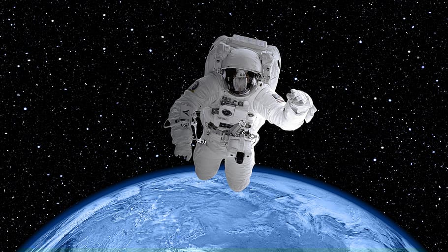 astronaut, suit, outside, planet earth, space suit, world, earth, planet, globe, space view