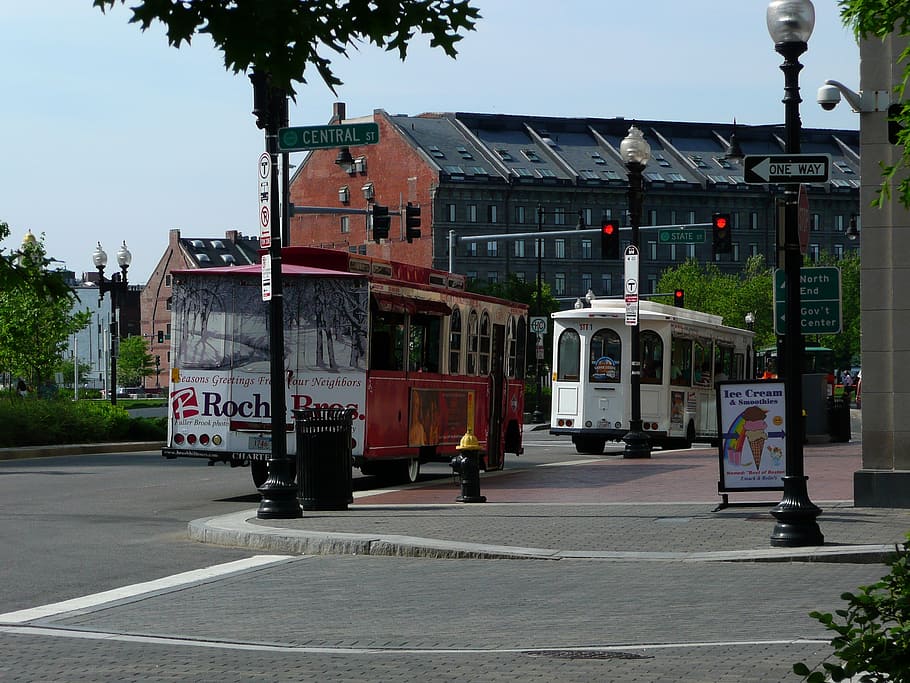 trolly bus, transportation, sight seeing, boston, massachusetts, usa, city, architecture, building exterior, built structure