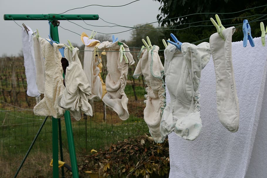 layers, babies, clothes rack, linen, child, pin machine, laundry, hanging, drying, clothesline