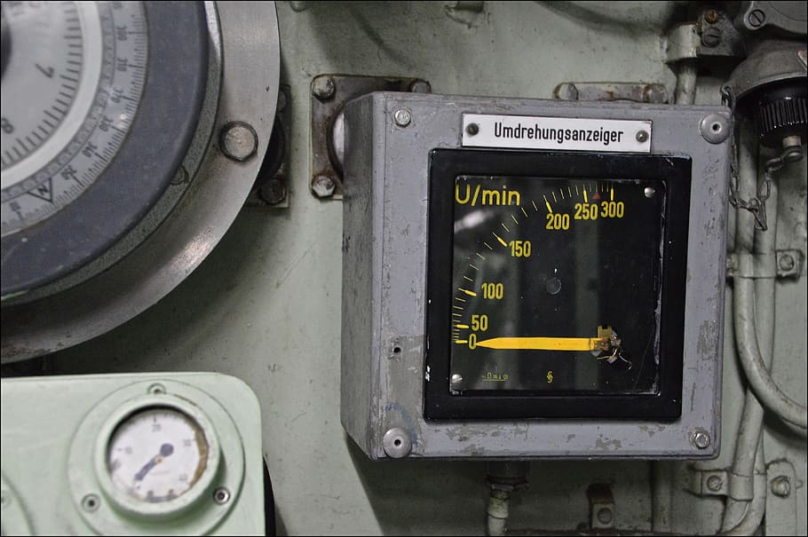 electronic, gauge, displaying, valve, ad, u boat, german navy, machine, technology, old