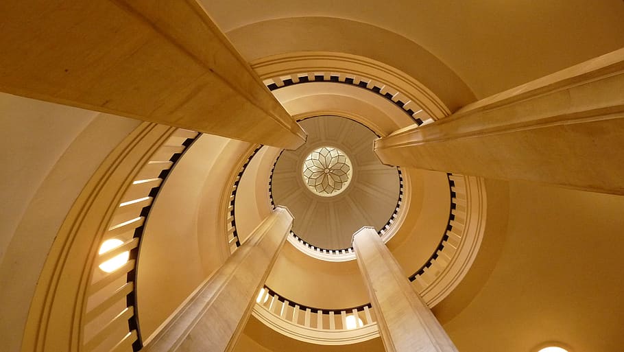 escalera, espiral, escaleras, edificio, lugares de interés, pilar, históricamente, arquitectura, interiores, escalones y escaleras