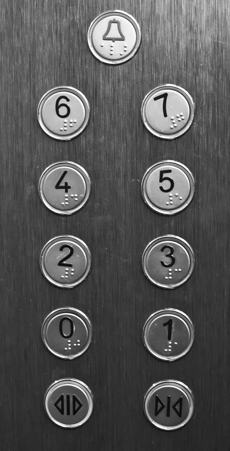 close, shot, gray, elevator buttons, elevator, button, building, push, lift, floor