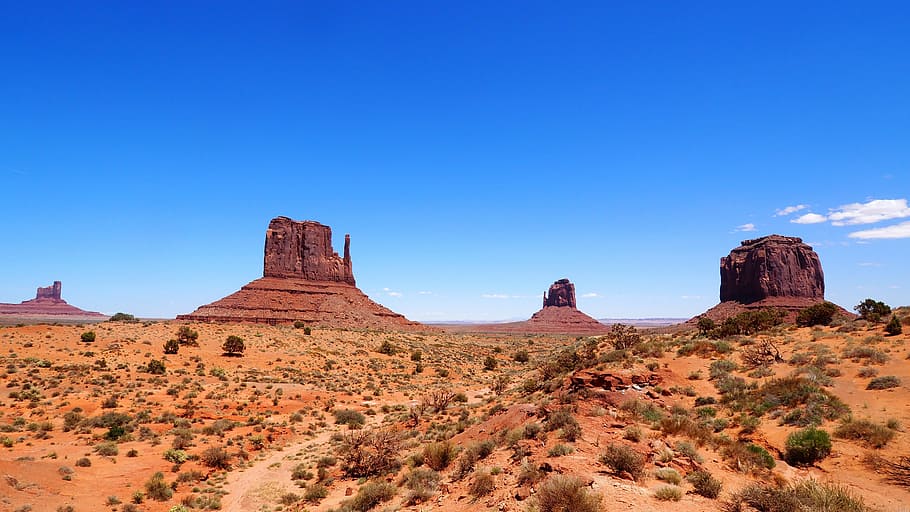 valley, monuments, arizona, monument valley, desert, sky, rock formation, rock - object, environment, landscape