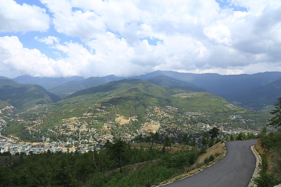 di luar rumah, pemandangan, perjalanan, pariwisata, permai, alam, lingkungan Hidup, gunung, langit, Bhutan