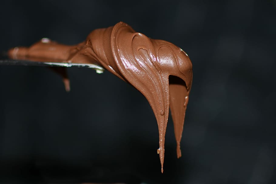 fotografi dangkal, fokus, celup coklat, fokus dangkal, fotografi, cokelat, celup, nougat, coklat, nutella