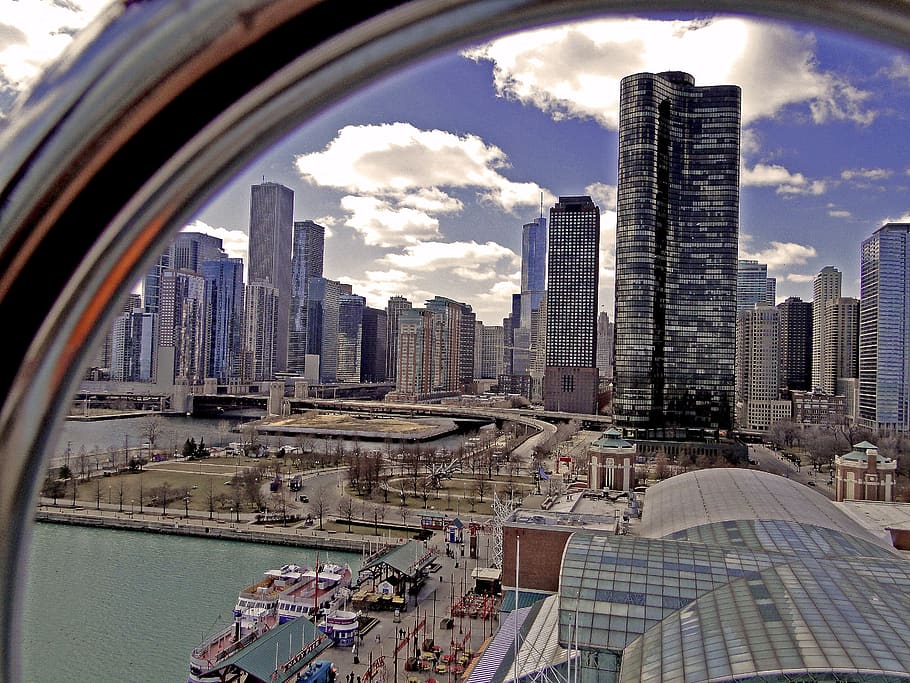 Chicago, ciudad, gran ciudad, aglomeración urbana, el centro de, estricto, el centro de la ciudad, casas altas, rascacielos, edificio
