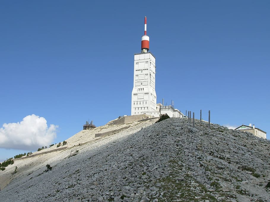 Mountain, Mont Ventoux, Weather Station, provence, vaucluse, lighthouse, tower, sky, day, outdoors
