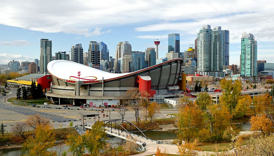 Calgary, Saddledome, Alberta, stadium, landscape, built structure, building exterior, architecture, city, building