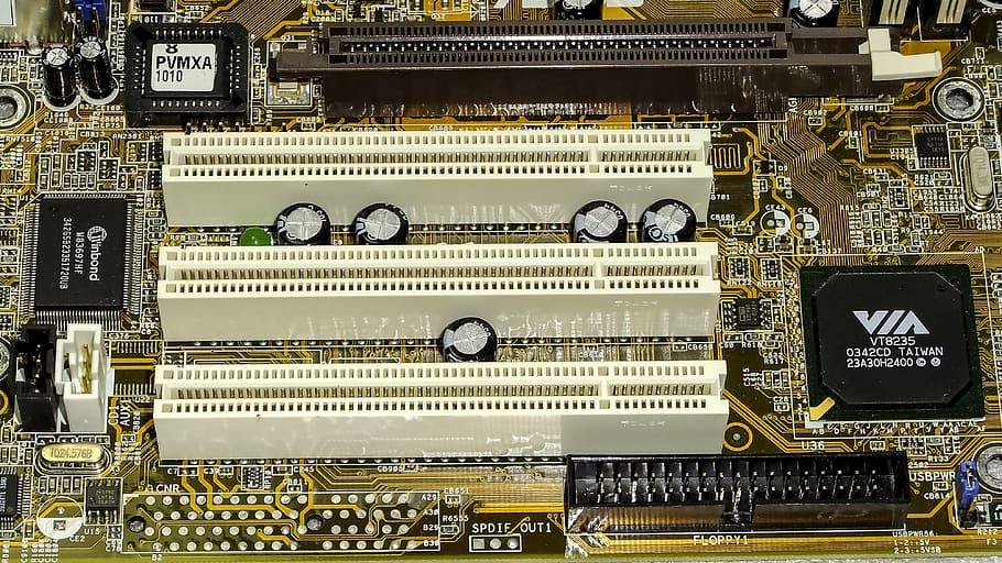 placa base, conector, computadora, chip, pci, agp, conexión, de tecnología, electrónica, componente