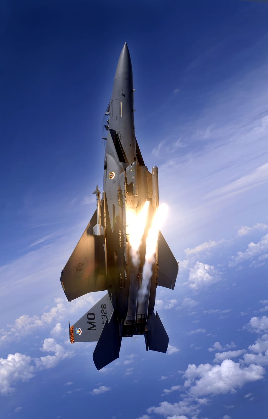 grey, f-15, f -15 jet tempur, Jet, Fighter, Vertical, Climb, Aircraft, pesawat terbang, militer