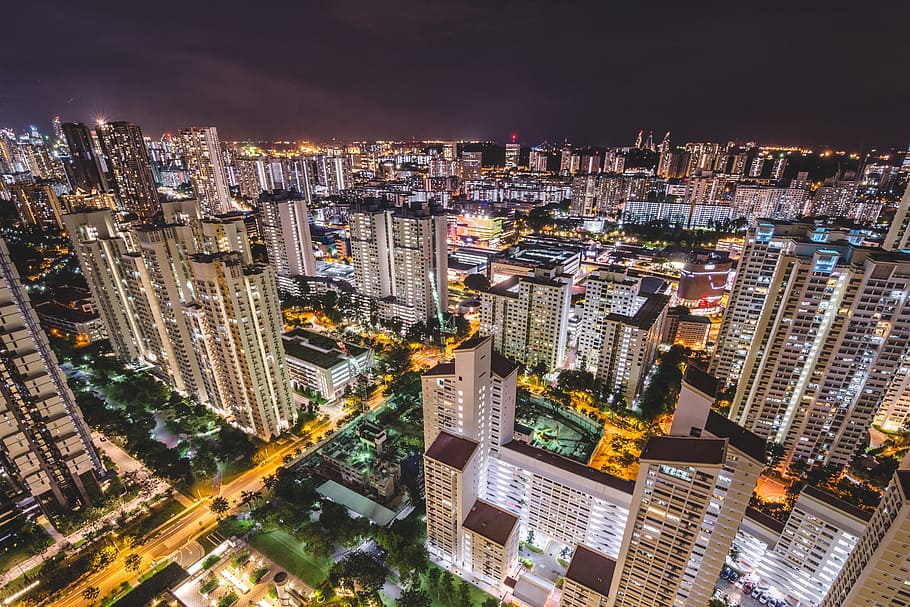 city, singapore, in malaysia, Night shot, city of Singapore, Singapore in Malaysia, urban, business, night, cityscape