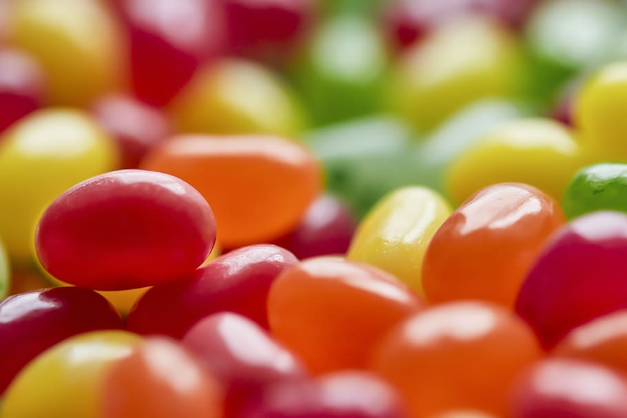 jelly, beans, background, colorful, assorted, candy, green, yellow, red, orange