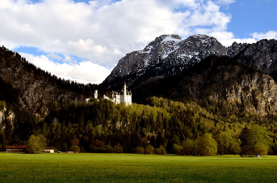 nature, landscape, mountain, panorama, tree, castle, kristin, allgäu, alpine, tourism