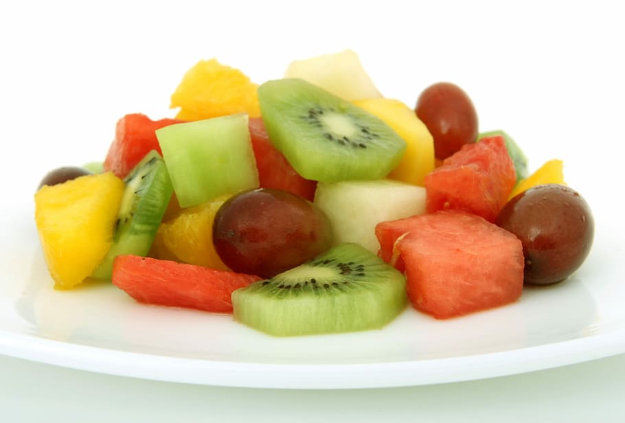 berbagai, irisan, buah-buahan, Closeup, Koktail, Warna, Warna-warni, diet, rasa, makanan
