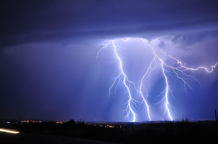 lightning wallpaper, lightning, sky, nature, storm, thunderclap, light, thunder, power in nature, cloud - sky