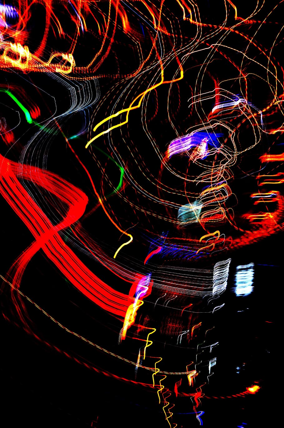 night view, night, chaos, line, city, confused, illuminated, multi colored, long exposure, glowing