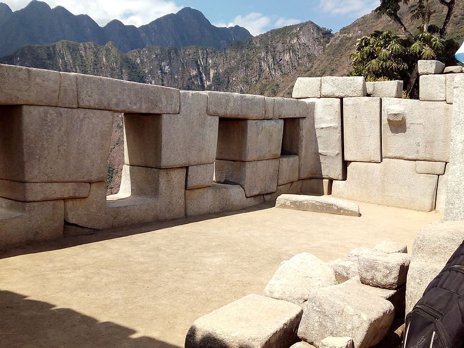 peru, inca, machu picchu, mountain, archeology, andes, sacred plaza, temple of the three windows, architecture, sunlight