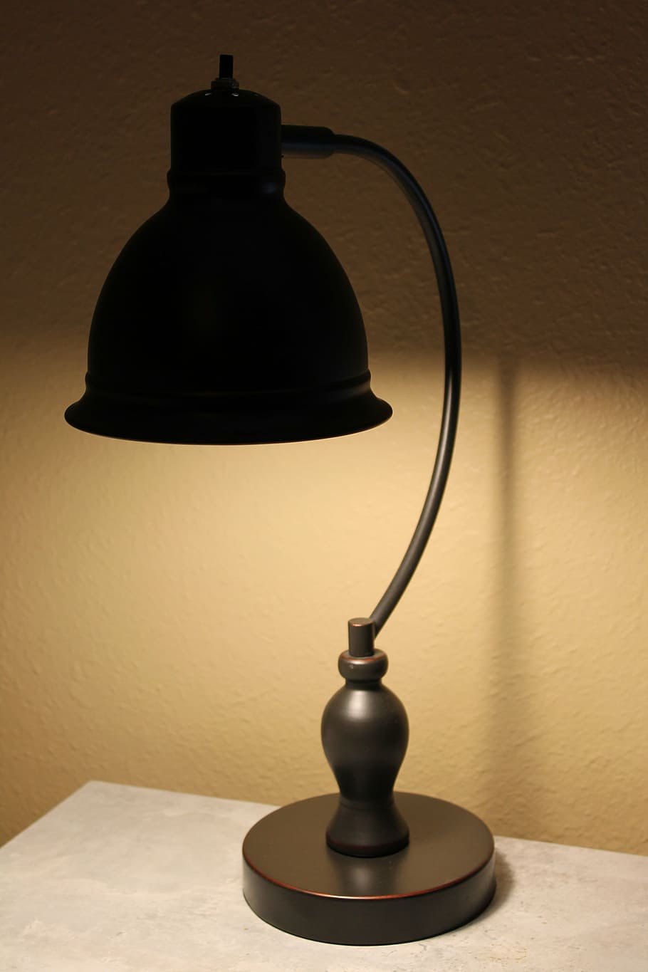 black table lamp, lamp, table lamp, light, reading, home, retro, design, night, vintage