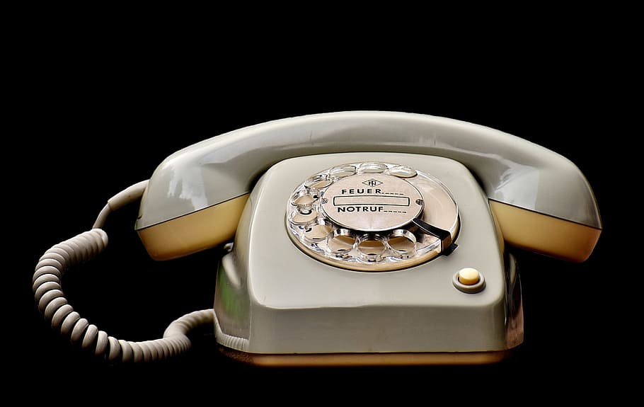 teléfono antiguo, 60s, 70s, gris, marcar, poste, teléfono, auricular de teléfono, viejo, comunicación