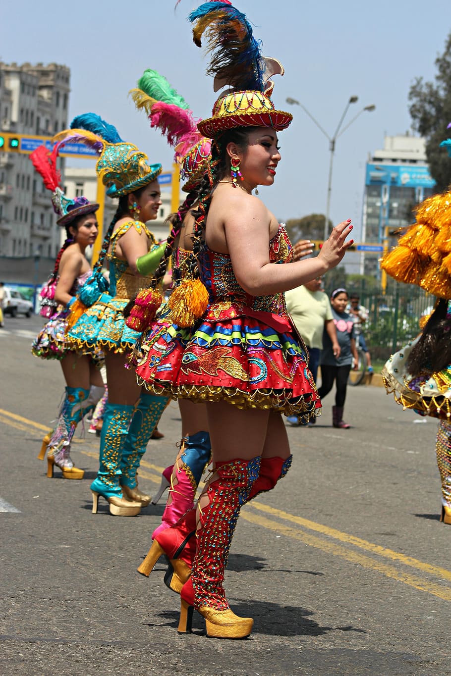 ダンス, ラテン, ペルー, アンデス, 文化, リマ, フェスティバル, コスチューム, 伝統, 女性
