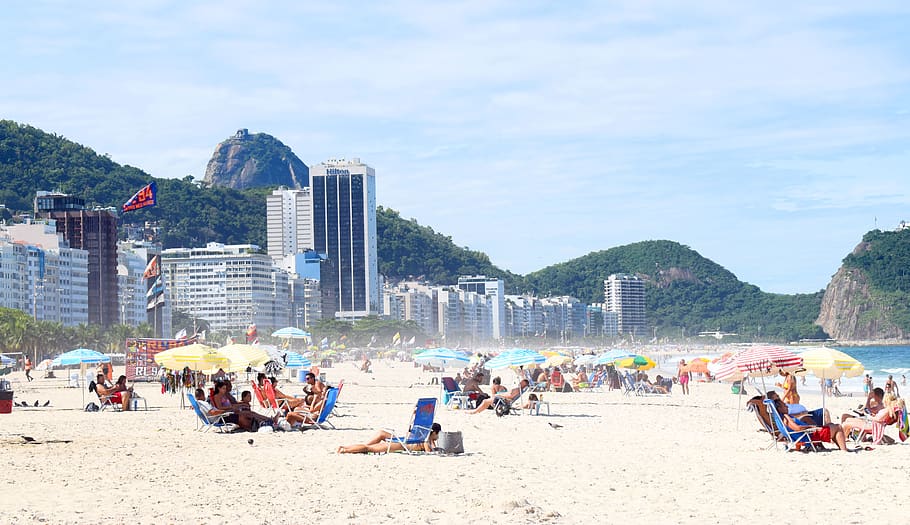 copacabana, rio de janeiro, brazil, beach, rio, sand, landscape, ocean, vacation, holiday