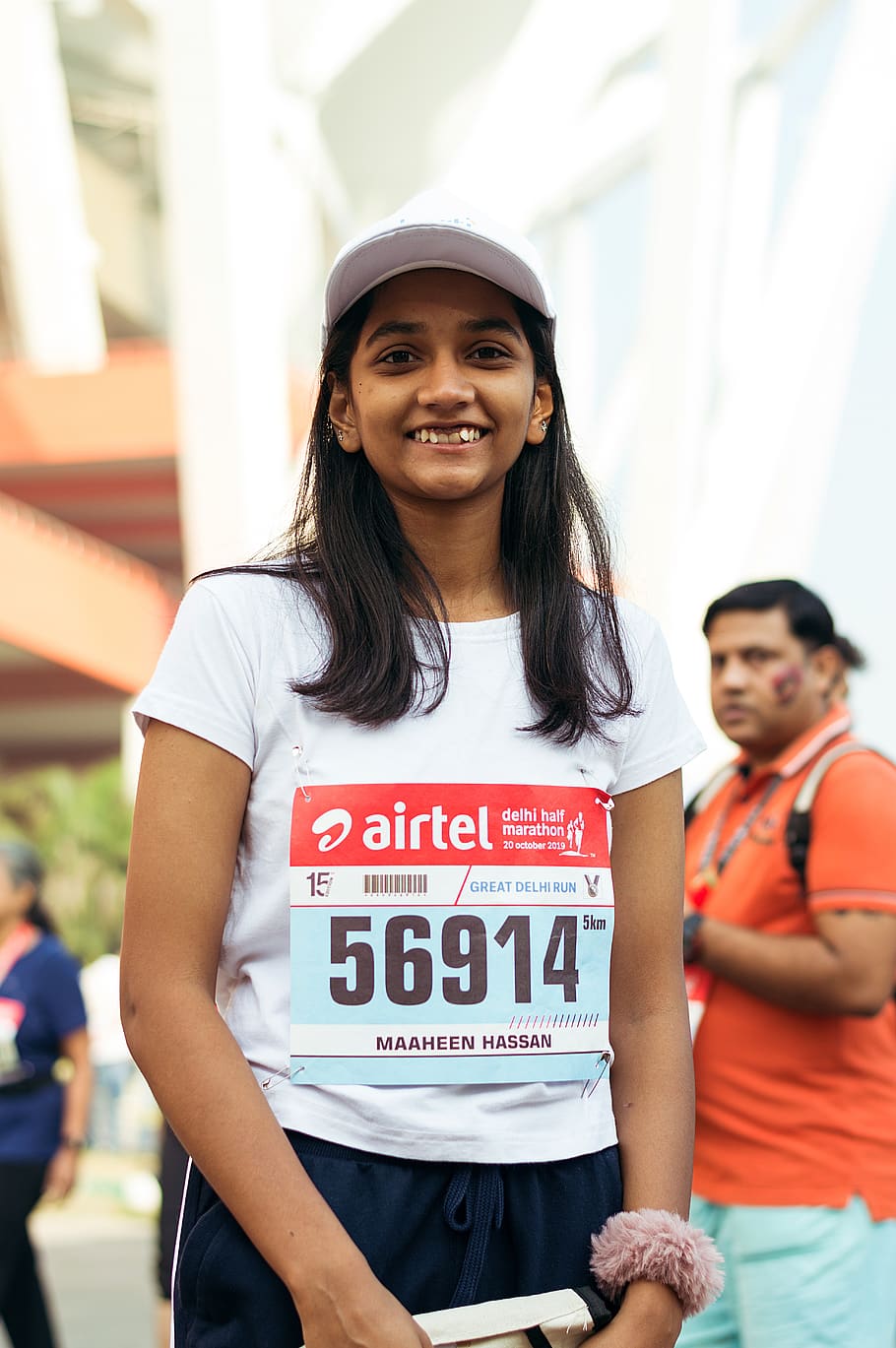 young girl, female, marathon, indian, asian, portrait, smiling, real people, looking at camera, happiness