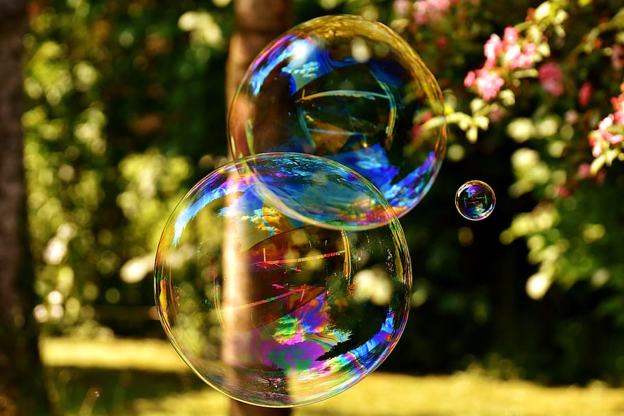 selective, focus photography, three, bubbles, day time, selective focus, photography, day, time, soap bubble