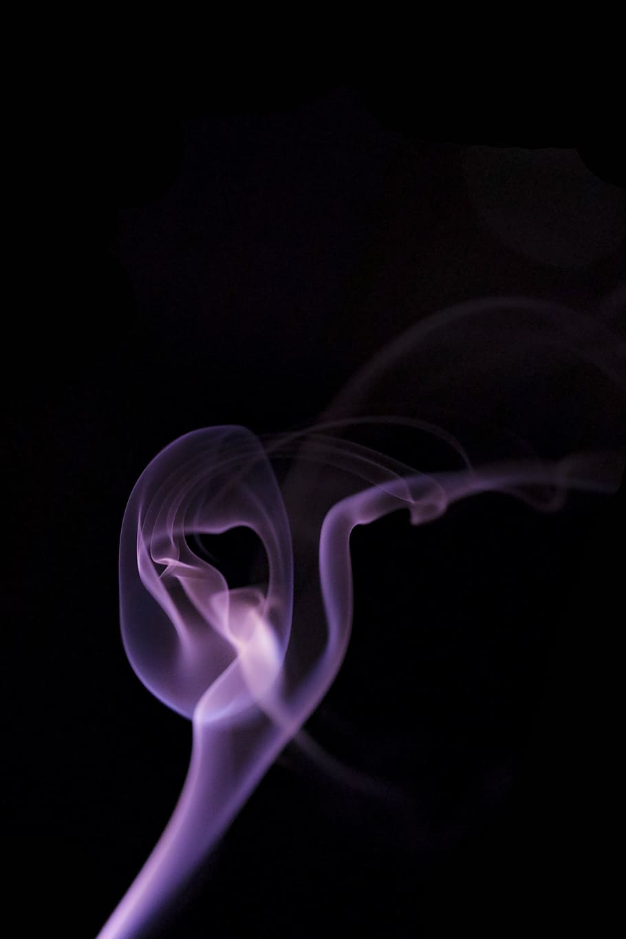 violeta, morado, humo, lavanda, fuego, fondo negro, tiro del estudio, movimiento, dentro, humo - estructura física
