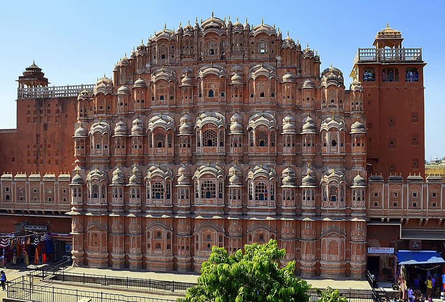 palacio de los vientos, jaipur, hawa mahal, india, arquitectura, viajes, antiguo, ciudad, turismo, hito
