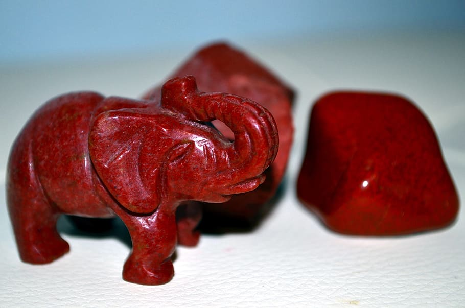 red jasper, elephant, stones, minerals, red, food, food and drink, freshness, close-up, indoors