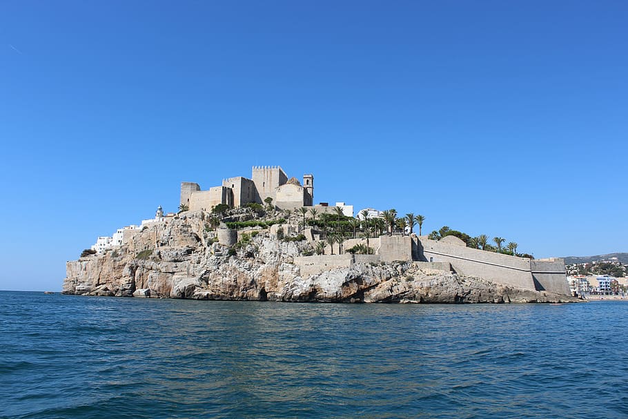 castle, city, sea, peñíscola, castellón, valencia, spain, tourism, architecture, mediterranean