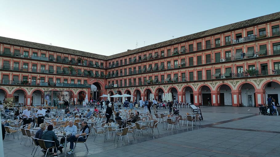 Plaza, De, La, Corredera, Córdoba, plaza de la corredera, histórico, arquitectura, exterior del edificio, gran grupo de personas