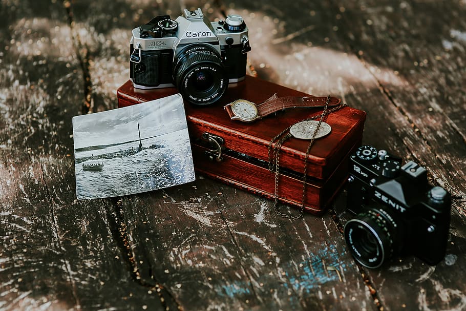 vieja cámara vintage, viejo, vintage, cámara, canon, fotografía, fotos, fotógrafo, hobby, cámara - Equipo fotográfico