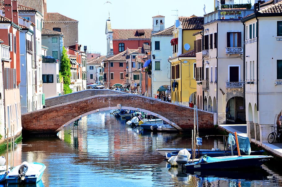 grand canal, venice, Italy, Chioggia, Bridge, Channel, gondola - traditional boat, canal, nautical vessel, travel destinations, architecture