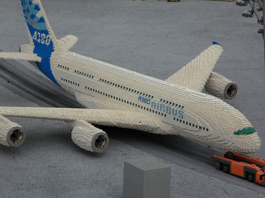 avião de lego branco, legoland, aeronaves, de lego, blocos de lego, blocos de construção, construído, lego, brinquedos, crianças
