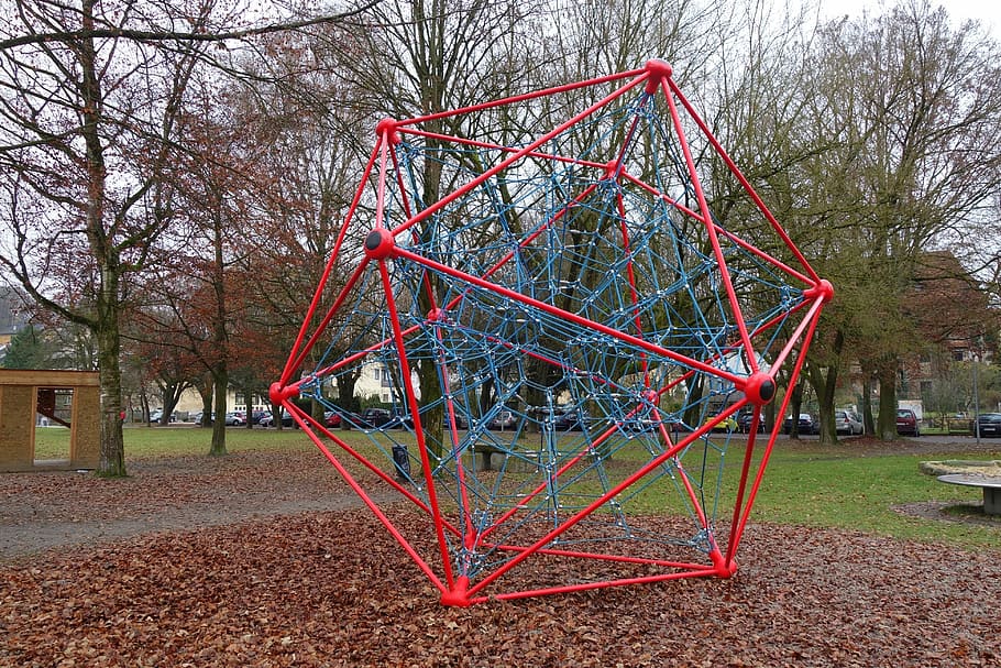 Icosaedro, Espaço, Geometria, Poliedro, geometria espacial, parque infantil, klettergerüst, ottensheim, dispositivo de jogo, metal