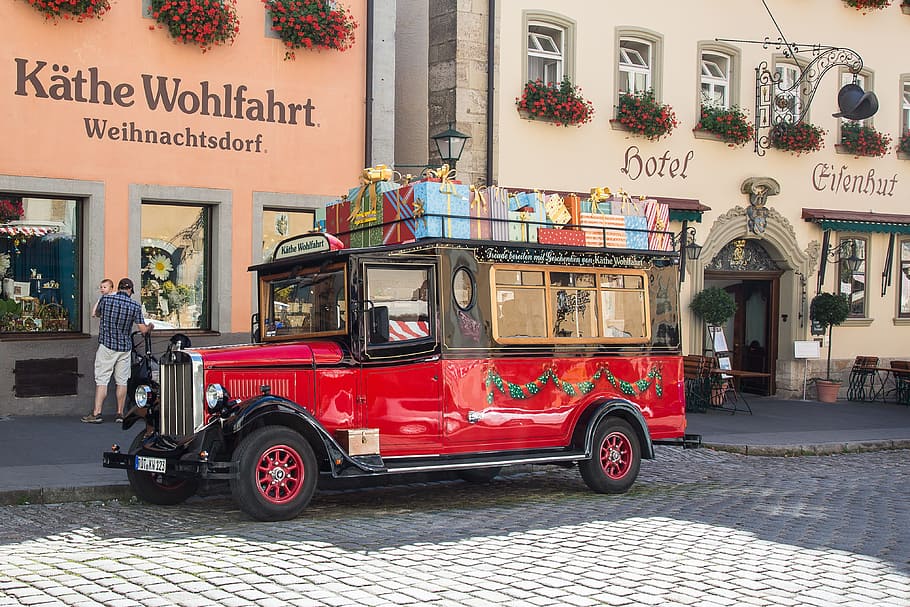 Rothenburg, Deaf, Oldtimer, rothenburg of the deaf, christmas market, old town, decoration, city, street, city life