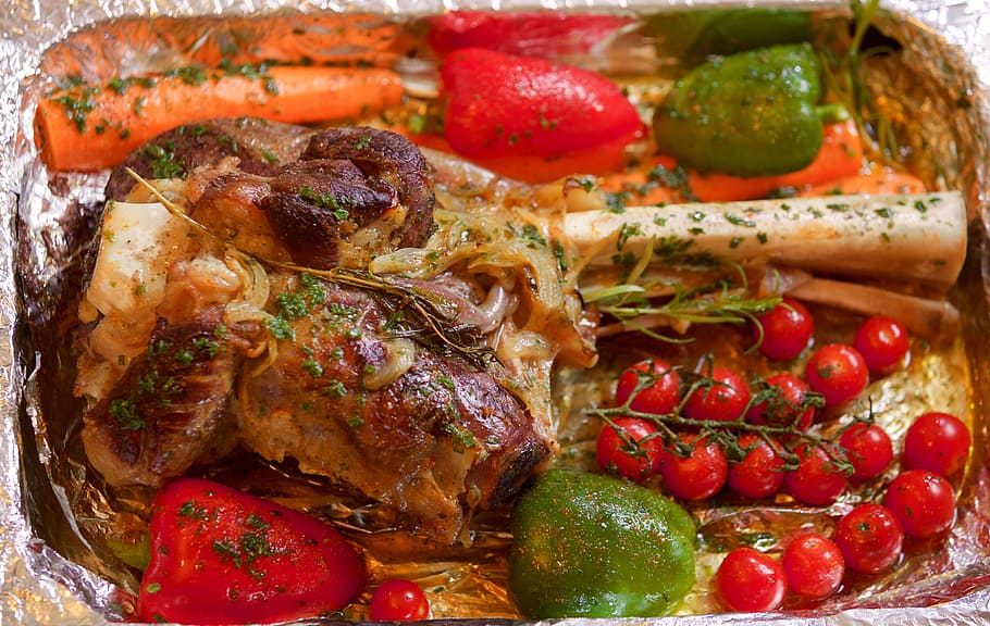 kaki domba, dapur tjena, sayuran, daging merah, hidangan Prancis, resep, makanan, makanan dan minuman, makanan sehat, tomat