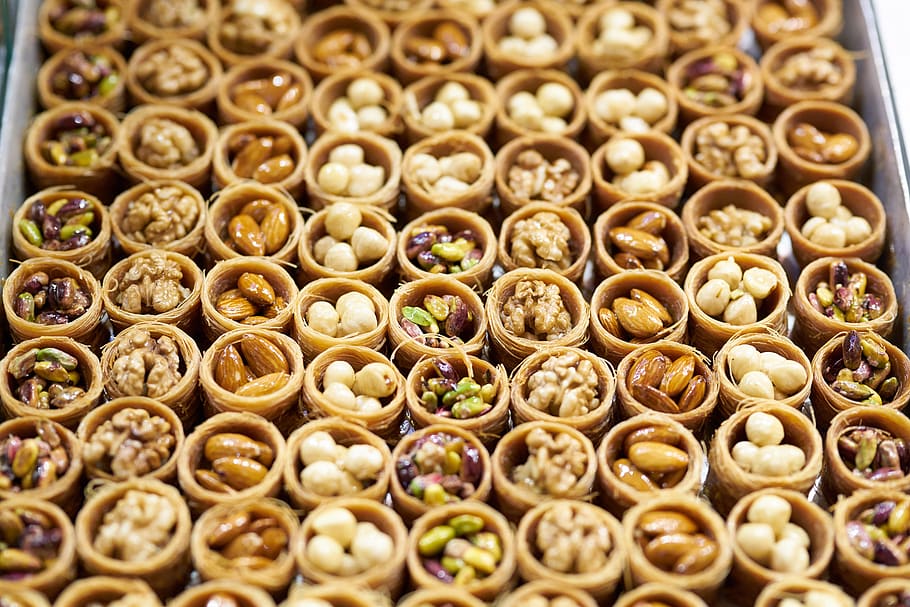 manis, baklava, kesenangan turki, Turki, Minggu, pasar, buah-buahan kering dan kacang-kacangan, tradisional, lezat, makanan