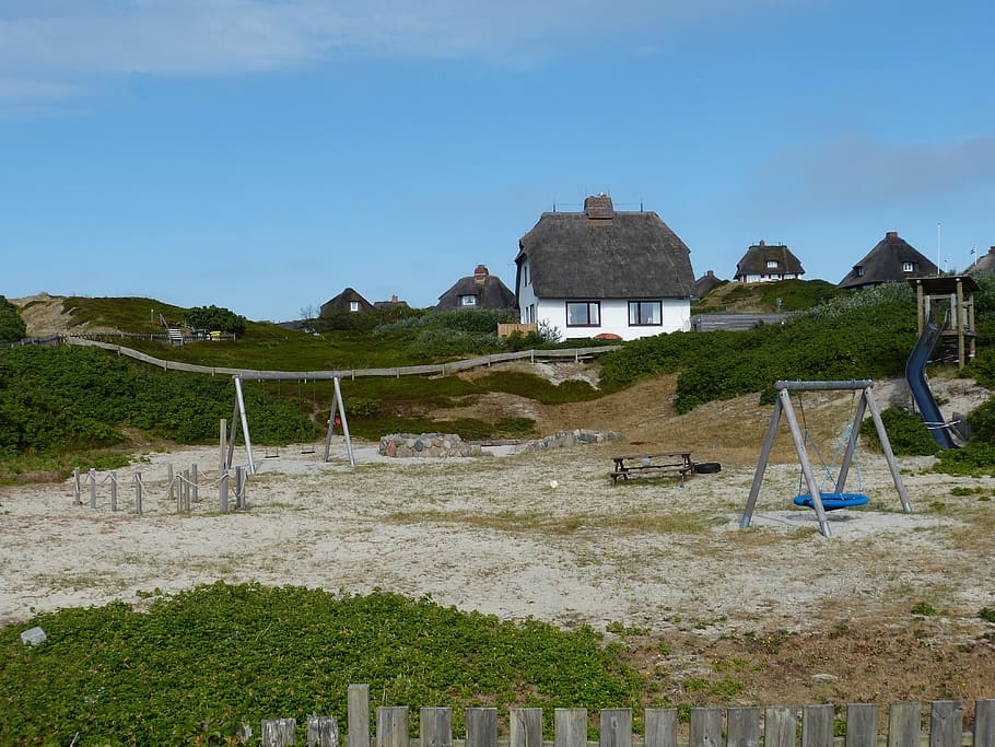 hörnum, sylt, island, landscape, nature, vacations, north sea, country houses, nordfriesland, thatched roof