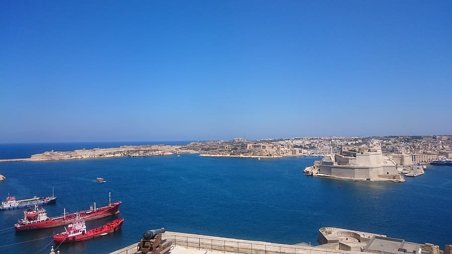 malta, sea, ocean, blue, summer, stone, coast, boats, travel, nature
