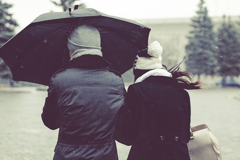 couple, holding hands, guy, man, girl, woman, hat, toque, fashion, coat