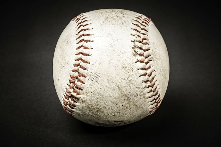 béisbol manchado, béisbol, sucio, deporte, pelota, viejo, vintage, usado, pelota de béisbol, primer plano