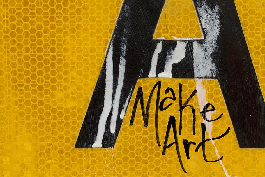 Graffiti, Grunge, Background, Art, make art, advice, urban, graffiti art, yellow, sign