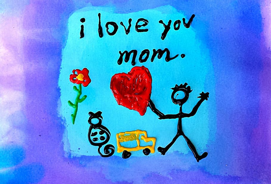 i love, mom print illustration, I love you, print, illustration, day, love,  greeting, celebration, flower | Pxfuel
