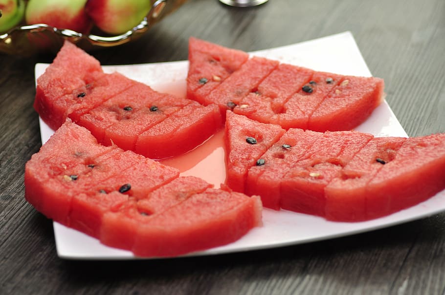 watermelon, fruit, dim sum, food and drink, food, plate, freshness, healthy eating, wellbeing, close-up