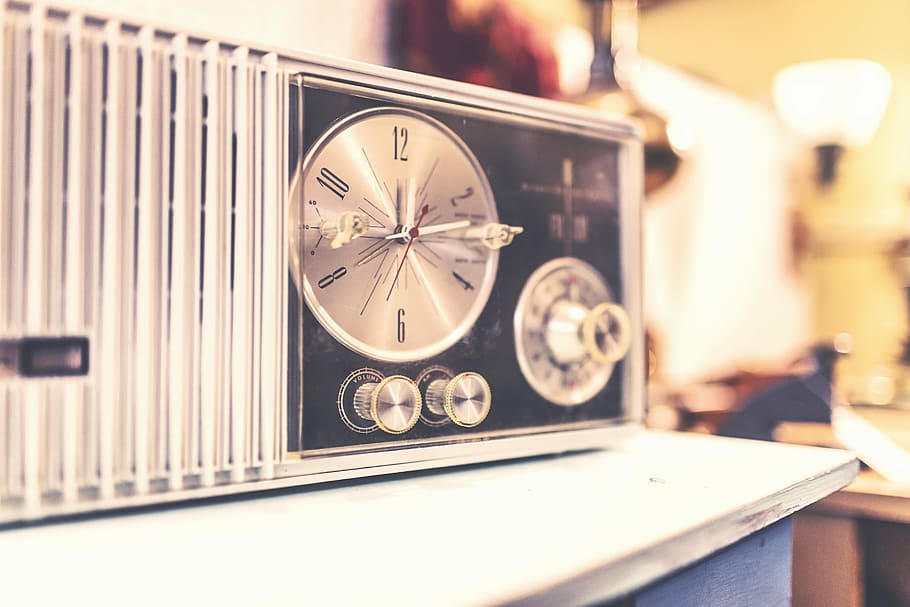 tutup, foto, radio transistor, close up, objek, malas, radio, musik, retro, vintage