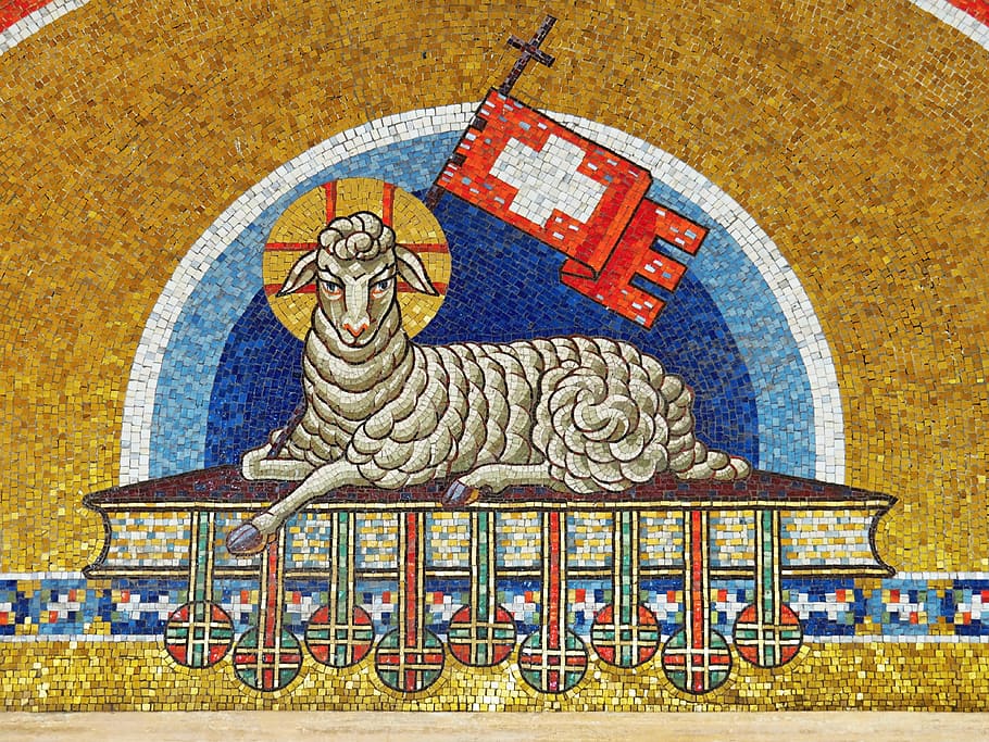the lamb, jesus, easter symbol, belief, religion, art and craft, animal, representation, spirituality, animal themes